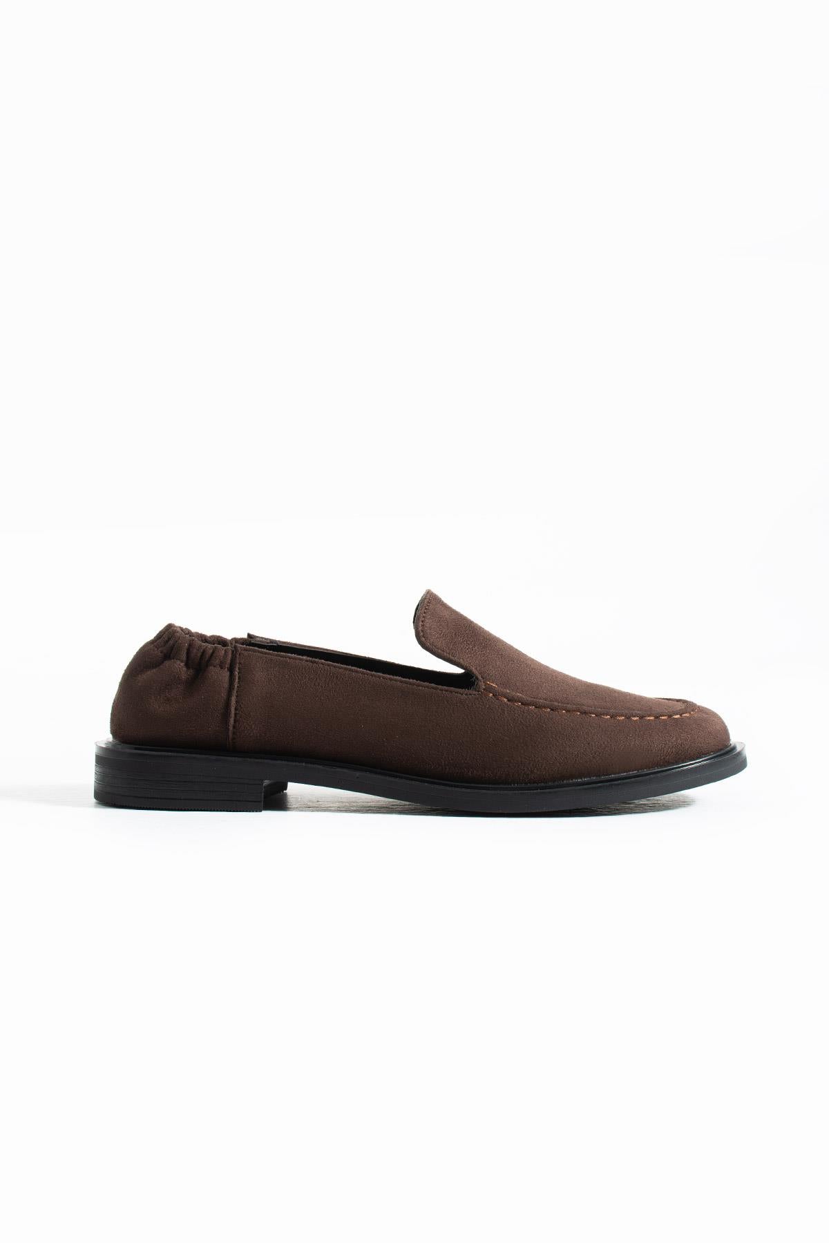 Despina Shoes Abel Kahverengi Süet Dokulu Kadın Loafer – stüdyo çekimi 1
