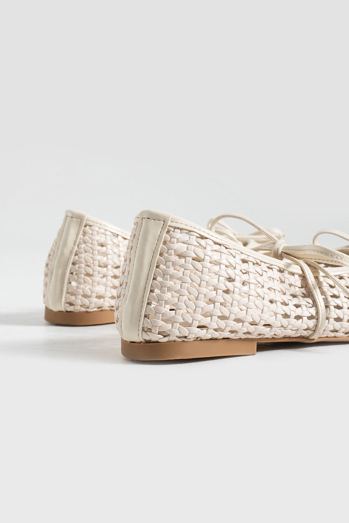 Despina Shoes Marta Bej Suni Deri Kadın Babet – yakın detay 6