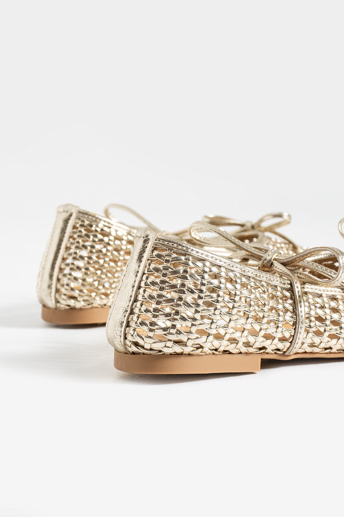 Despina Shoes Marta Gold Suni Deri Kadın Babet – yakın detay 6