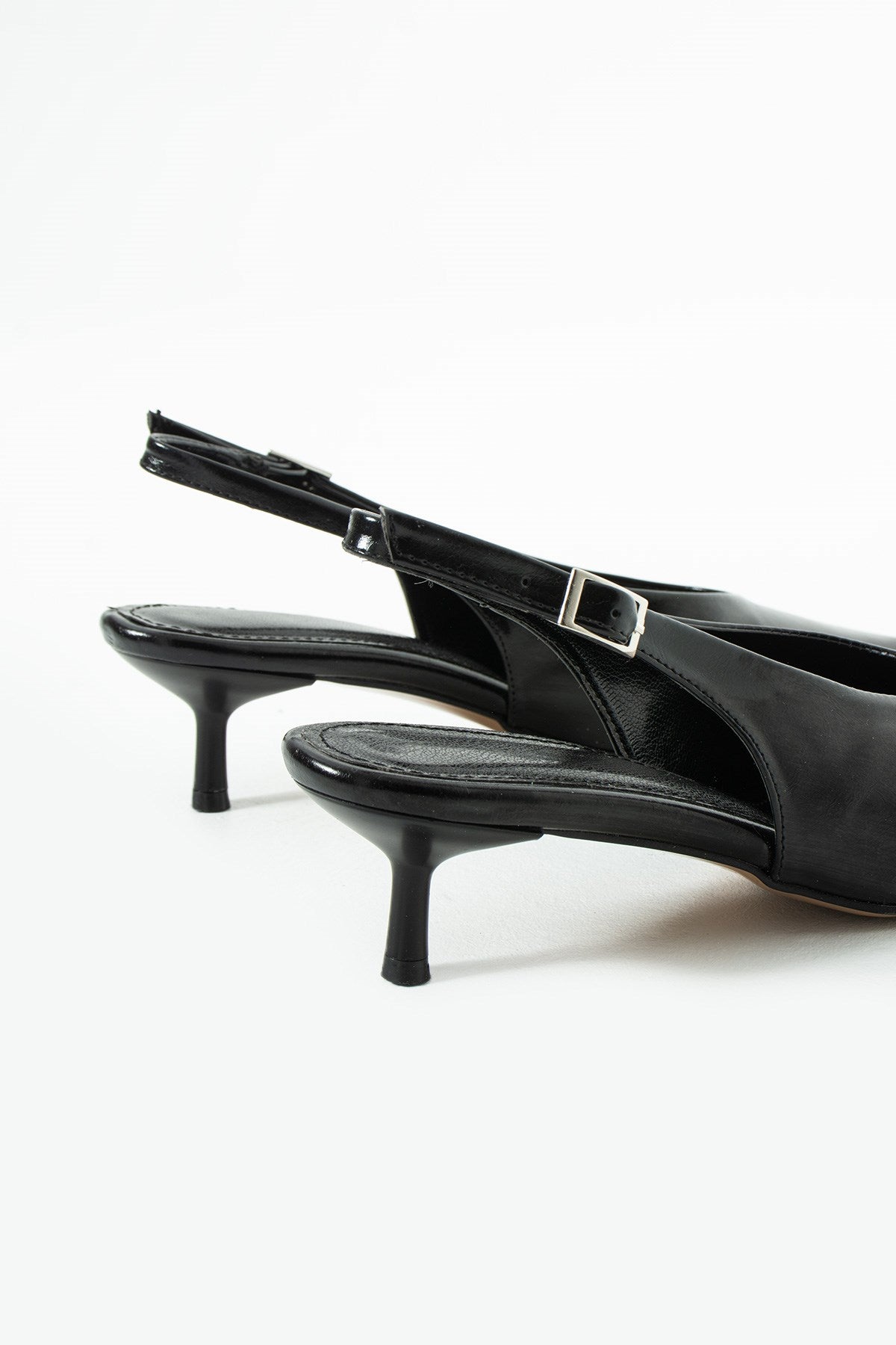 Despina Shoes Linda Siyah Kadın Topuklu Ayakkabı – yakın detay 4