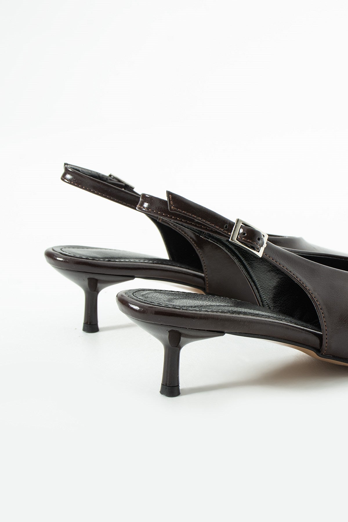 Despina Shoes Linda Kahverengi Kadın Topuklu Ayakkabı – yakın detay 4