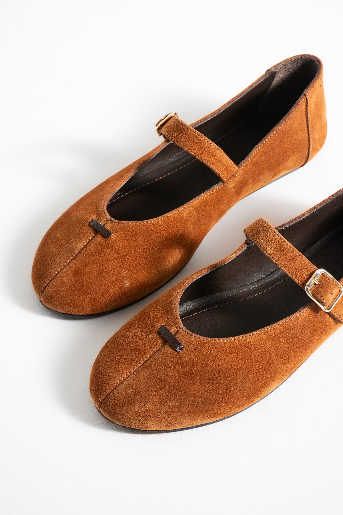 Despina Shoes Vera Taba Hakiki Deri Kadın Babet – yakın detay 7