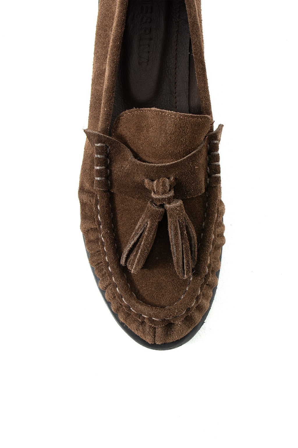 Despina Shoes Maren Kahverengi Hakiki Süet Kadın Loafer – yakın detay 8